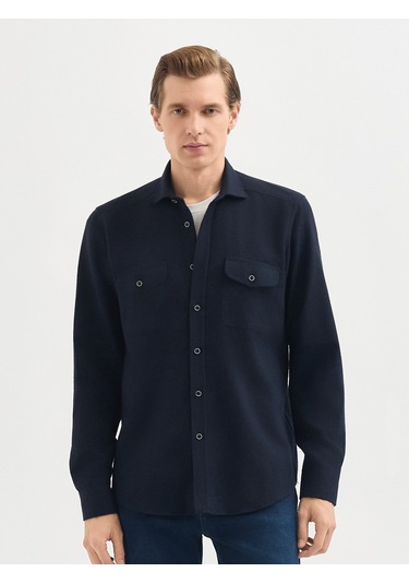 Karaca Erkek Modern Fıt Gömlek-lacivert 11.24w.04.012 Lacivert
