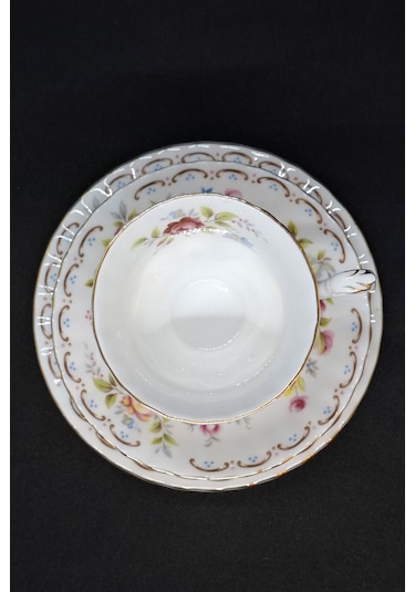 Jubilee Rose Vintage Çay Fincanı 3 Parça 210 Ml Mor - Kırmızı