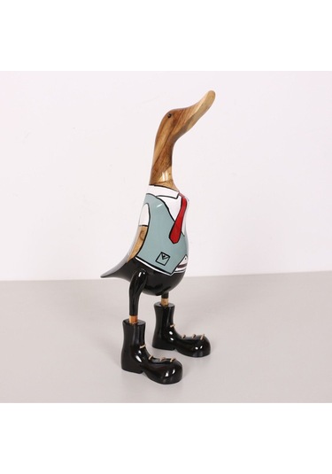 Öğrenci Ördek El Oyması Teak Gövde 41x17x13 Cm