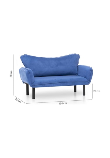 Pafu Chatto İkili Kanepe Gök Mavi