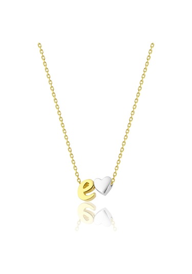 Azuris 925k Gümüş Üç Boyutlu Elyazısı Kalp E Harfi