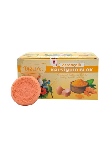 Ans Muhabbet Kuşları İçin Zerdeçallı Kalsiyum Blok 1 Adet