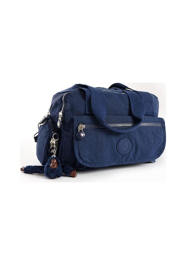 Omuz Çantası Çok Cepli Hafif Klinkır Kumaş 30 20 Cm Çapraz Askılı Postacı Çanta Kol Çantası Lacivert