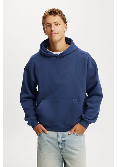 Lacivert Kapüşonlu Kanguru Cep Erkek Sweatshirt E7169 Lacivert