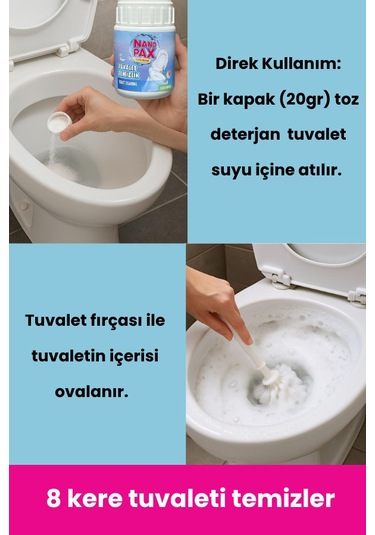 Tuvalet & Klozet Temizlik Tozu Ekonomik Bebek Boy 4 X 160gr