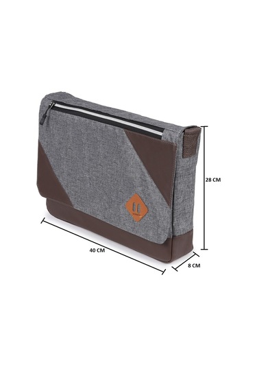 Strong 15.6 Inch Laptop Bölmeli Omuz Askılı Postacı Çantası Kft03 Gri