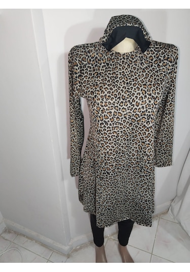 Mesa Mayo Leopar Desenli Elbise Mayo Leopar