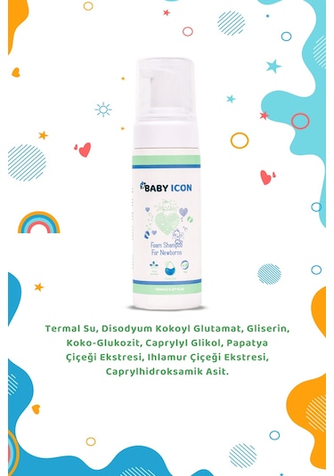 Baby Icon Organik Vegan Yenidoğan Köpük Şampuan