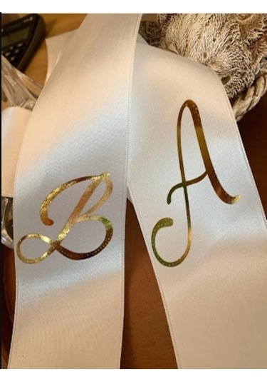 Gelin Damat Isimli Tören Takı Kurdelesi 2 Adet B-38