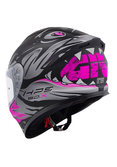 Givi 50.x Sharkbıte Motosiklet Kaskı Mat Siyah-mat Gri-mat Pembe