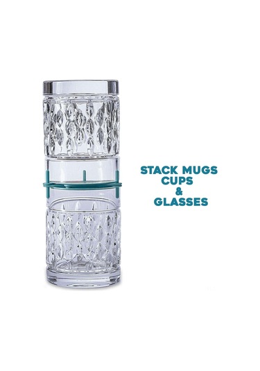 Geeroyoo Ayarlanabilir Bardak Organizatörü - 6'lı Paket, Mutfak Dolabı İçin Katlanabilir Tasarım, Abs Malzeme Siyah