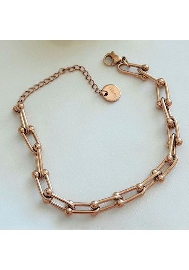 Tfny Rose Gold Çelik Bileklik Çok Renkli
