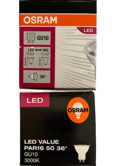 Osram 4.5w 50w 3000k Sarı Işık Gu10 Duylu Par16 Led Spot 10 Adet