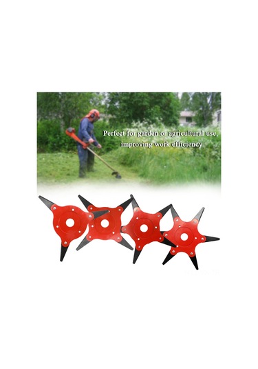 Vkemall Çim Biçme Makinesi Uç Parçası - 180 Derece Serbest Dönebilen, Çift Yüzeyli Bıçaklı, 6 Dişli Bahçe Bakımı Aksesuarı Mangan Çelik