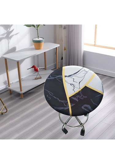 Suntek Magideal Streç Yuvarlak Bar Taburesi Örtüsü Elastik Sandalye D