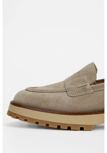 Tamer Tanca Kadın Hakiki Deri Vizon Loafer Ayakkabı 902 3435 Bn Ayk Sk23/24 Vızon Suet Vizon