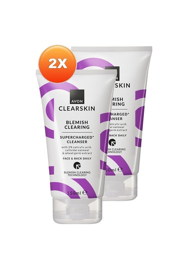 Avon Clearskin Supercharged Lekeler İçin Yüz Temizleyici 2 x 150 ML