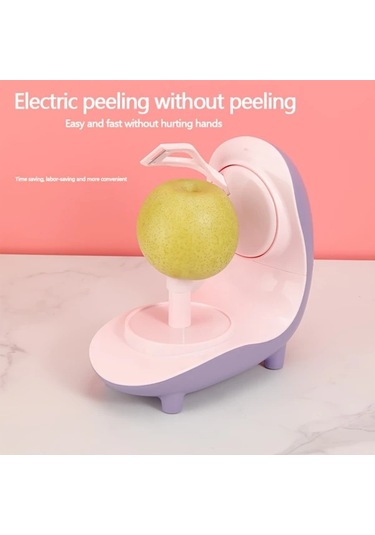 Honeybeeshop Pembe Dahili Bataryalı Elektrikli Meyve Dilimleyici Portakal Ve Diğer Meyveler İçin Mutfak Aleti Usb Şarjlı 1 Parça