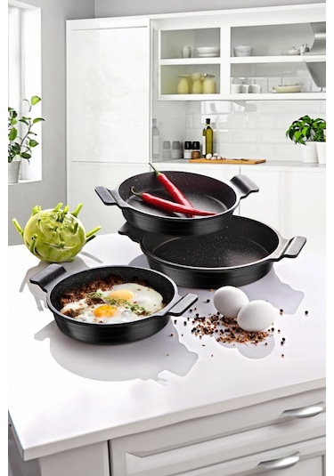 3 Parça Döküm Sahan Set