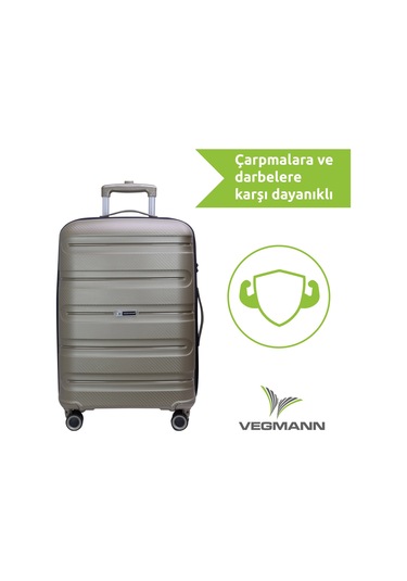 Vegmann Polipropilen Pp Atlas Gold Büyük Boy Valiz Gold