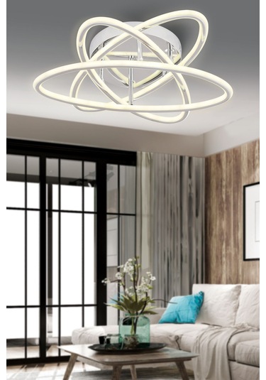 Star Krom 3lü Kumandalı Ve Dimerli Beyaz, Sarı, Gün Işığı Ledli Plafonyer Avize Sb-ld-500 Krom