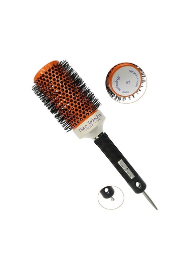 Land Of Myth LOM1304 Seramik+İyonik Termal Fön Saç Fırçası Siyah - Turuncu 53 MM