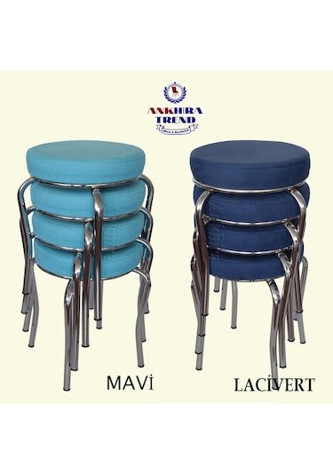 Tabure (Krom Ayaklı) (4 Adet) - Mutfak Balkon Taburesi