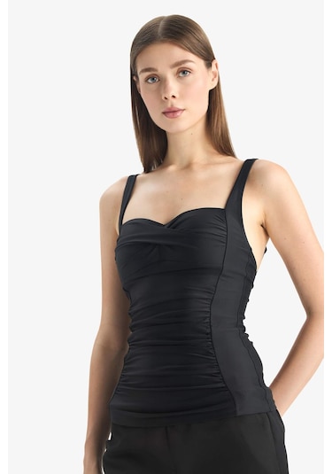 DeFacto Regular Fit Askılı Tankini-Fall in Love E3292AX25SMBK81