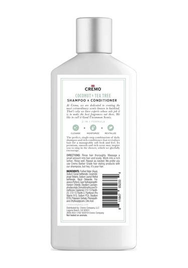 Cremo 2in1 Coconut & Tea Tree Şampuan ve Saç Kremi 473ML