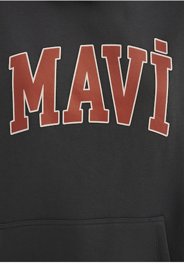 Mavi - Mavi Logo Baskılı Kapüşonlu Gri Sweatshirt 1600361-80106 Gri