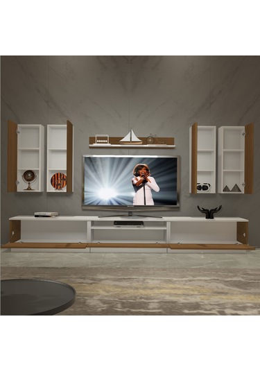 Decoraktiv Trendstyle 8d Mdf Tv Ünitesi Tv Sehpası Beyaz - Ceviz