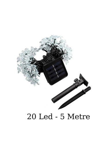 Forlife Çiçek Desenli 20Watt Solar 5Metre Işık Zinciri (Günışığı)