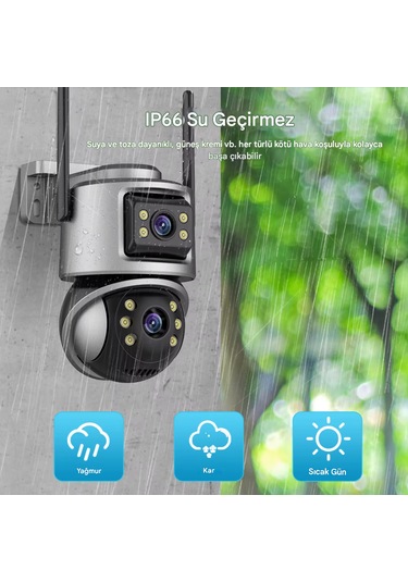 8mp Wifi Ptz Kameralar Dış Mekan 4k Çift Lens Çift Ekran Otomatik