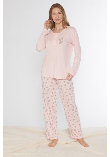 Uzun Kol Pijama Takımı Viskon Alperi 790-77 SOMON