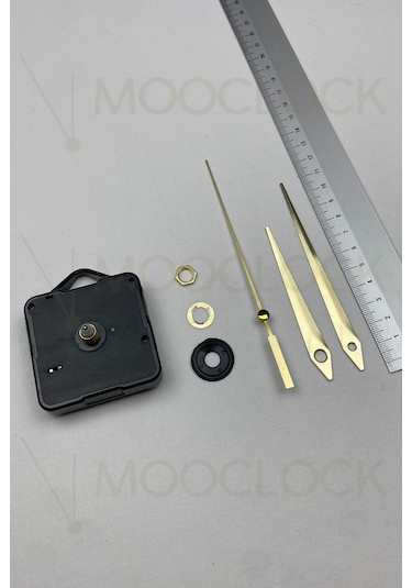 Saat Mekanizması, Akar Sessiz Duvar Saati Mekanizması, 14 Mm Şaft Askılı Kısa Gold
