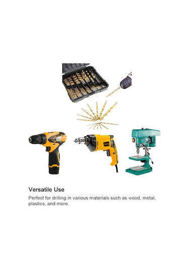 Vkemall Delmek 99 Parça Düz Şaftlı Büküm Matkap Seti Yüksek Hızlı Çelik Ti Kaplama Ma