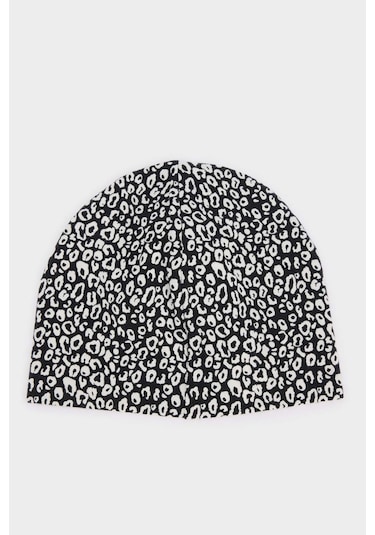 Defacto Kız Çocuk Baskılı Pamuklu Bere F2398a825smbk27 Siyah