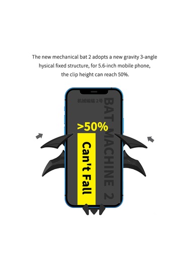 Padalink Kara Yarasa Tasarım Araç Klima Grili Telefon Tutucu, Evrensel Cihaz Desteği, Otomatik Kilitleme, Siyah Abs Malzeme, Gps Ve Akıllı Telefonlar İçin Siyah