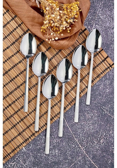 Cooker 6'lı Heybeli Paslanmaz Çelik Yemek Kaşığı Ckr2164 Çelik