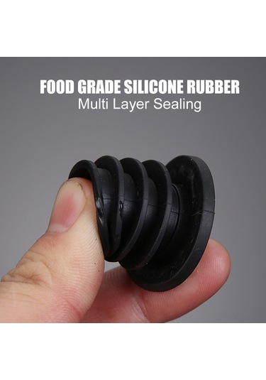 Moveevo Şık Altın Renkli Hayvan Başlı Şarap Sürahisi - Hava Kilidi Ve Çıkarılabilir Silikon Ağız İle Diğer