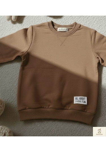 Minibohe Erkek Çocuk Sweatshirt Kahve Kahverengi
