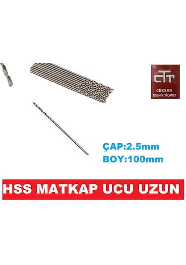 MİKRO HSS 2.5mm  UZUN MATKAP UCU BOY:100mm 2 ADET