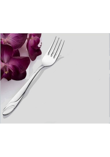 İnter Çelik Gülistan Model 12'Li Yemek Çatalı Gümüş