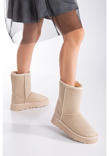 Celio Kalın Taban Ugg Leopar Bej