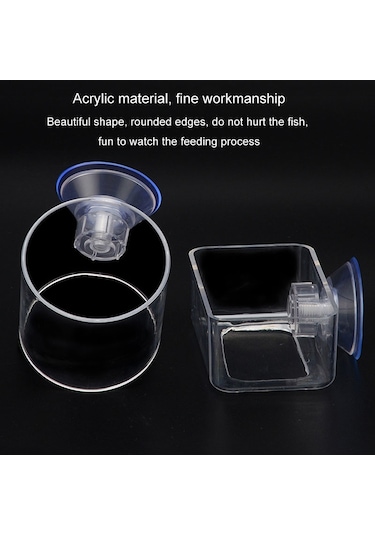 Sones Akrilik Şeffaf Besleme Halkası Balık Tankı Besleyici Yüzer Sabit Balık Besleyici, Özellikler: Küçük Silindir