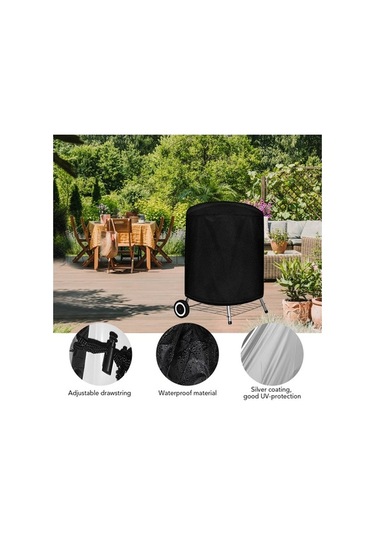 Pazly Su Geçirmez Barbekü Izgara Kılıfı, Taşınabilir Kamp Ocağı Kılıfı, Katlanır Tasarım Siyah