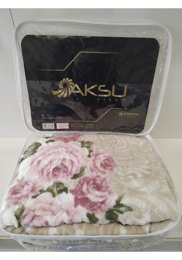 Aksu Battaniye Tek Kişilik Gül Kurusu Gül Kurusu