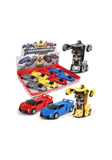 Kns-2017-5 Sürtmeli Robota Dönüşen Araba -vardem Oyuncak