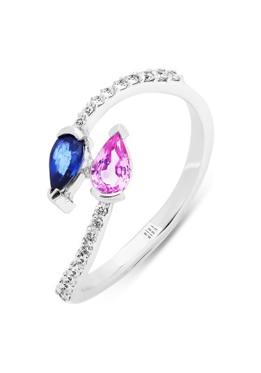 Siramücevherat Sarmaşık Damla Yüzük - Beyaz Altın