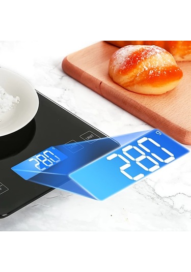 Dashanshop Siyah Mutfak Terazisi Evde Pişirme İçin 15kg 1g Hassas Dijital Meyve Sebze Tartısı -